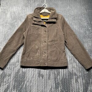 Eddie Bauer Corduroy Jacket Medium Brown Unisex Full-Zip Button Utility